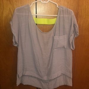 Gray shirt with open back